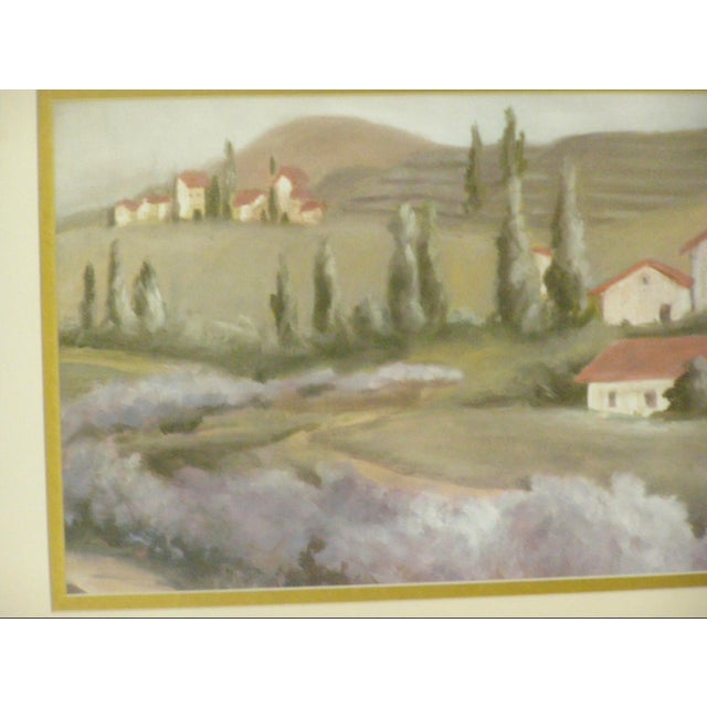 This is a beautiful easy on the eye depictions of early Californian it appears. Adobe, red brick roofs, rolling hills and...