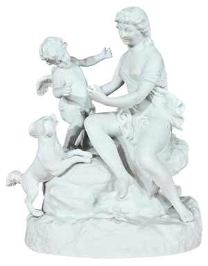 Bisque Sculpture of Venus and Amor, Late 19th Century