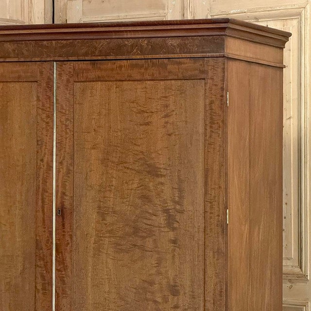 19th Century English Figured Walnut Linen Press ~ Wardrobe For Sale In Dallas - Image 6 of 18