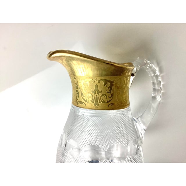 1960s Moser Cut Glass Water Pitcher With Gold Trim For Sale - Image 10 of 10