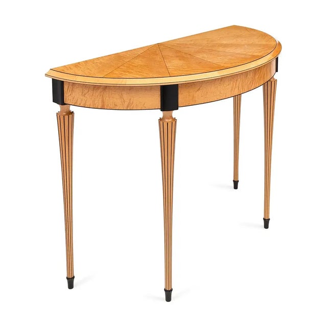 1990s American Modern Neoclassical Console Table & Mirror by Richard Newman For Sale - Image 4 of 6