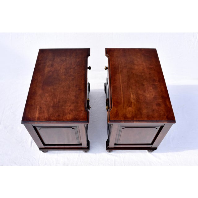 1960s 1950s Pair of Solid Cherry Chest Nightstands by Davis Cabinet Company For Sale - Image 5 of 15