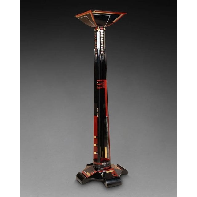 Art Deco Geometric Lacquered Floor Lamp by Jean Goulden, 1930s For Sale - Image 4 of 4
