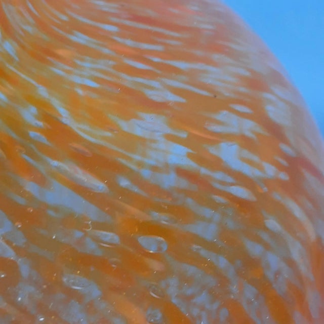 Transparent Orange Spotted Murano Glass Vase, 1970s For Sale - Image 9 of 11