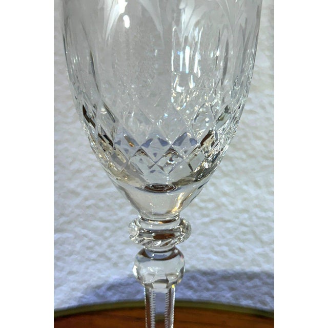 1990s 1990s Rogaska Queen Crystal Wine Glass Cut Floral Stemware Slovenia For Sale - Image 5 of 7