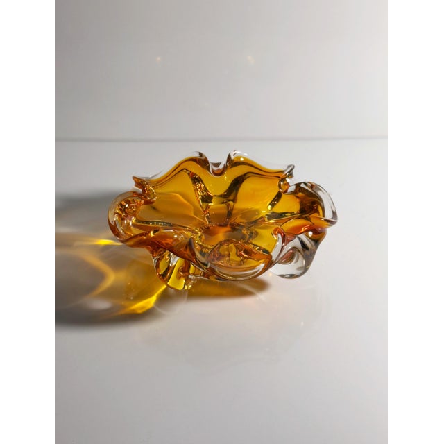 Amber Murano Glass Vide Poche, 1970s For Sale - Image 4 of 6
