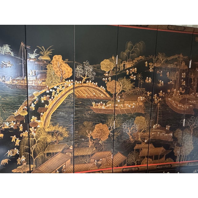 6 Panel Coromandel Lacquered Screen For Sale In New York - Image 6 of 13