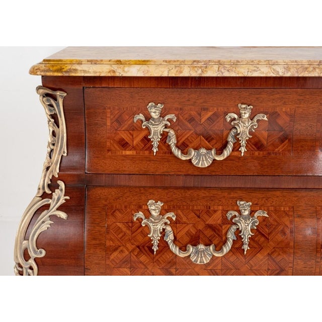 Brown Antique French Louis XVI Bombe Commode, 1900s For Sale - Image 8 of 12