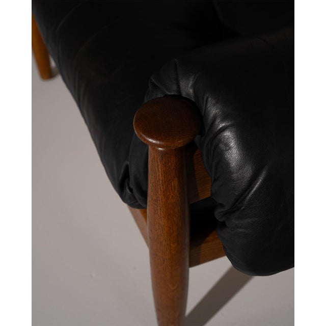 Black Leather Amiral Chair by Eric Merthen, Sweden, 1960 For Sale - Image 11 of 14