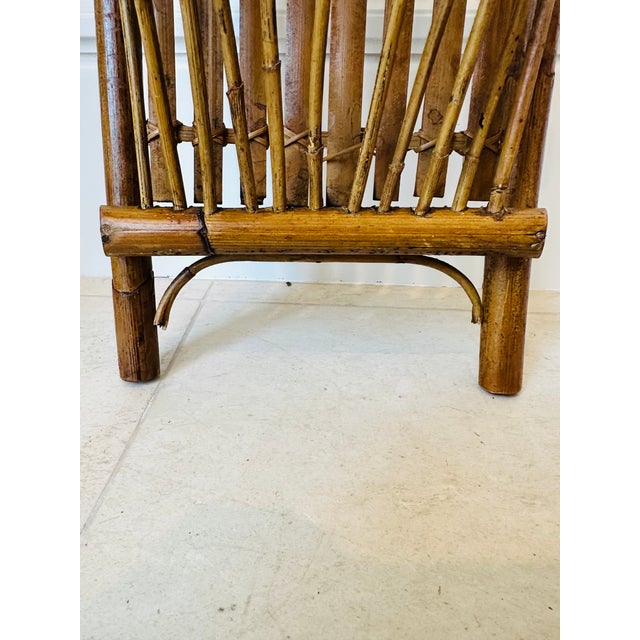 Vintage 23.5” French Mid-Century Rattan Hanging Wall Storage Piece For Sale - Image 11 of 16