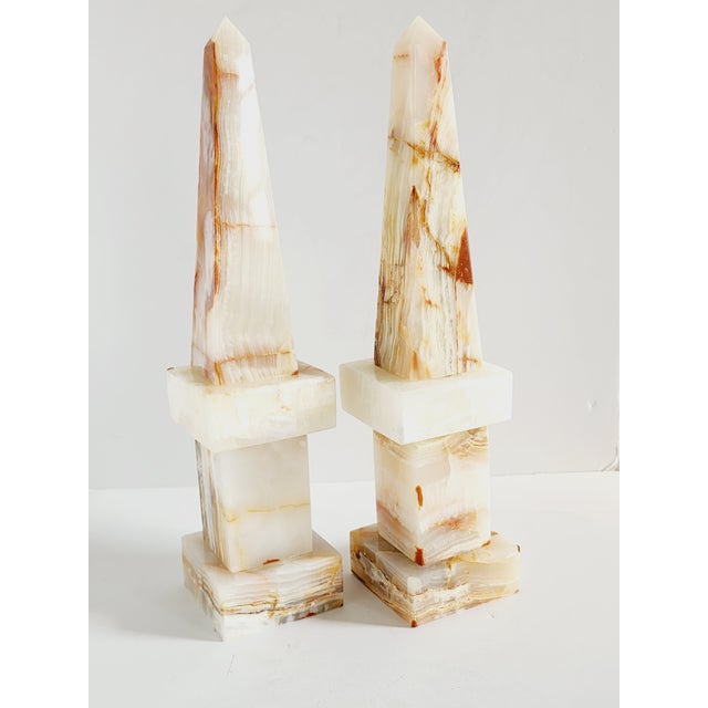 Decorative Onyx Obelisks-A Pair For Sale In New York - Image 6 of 11