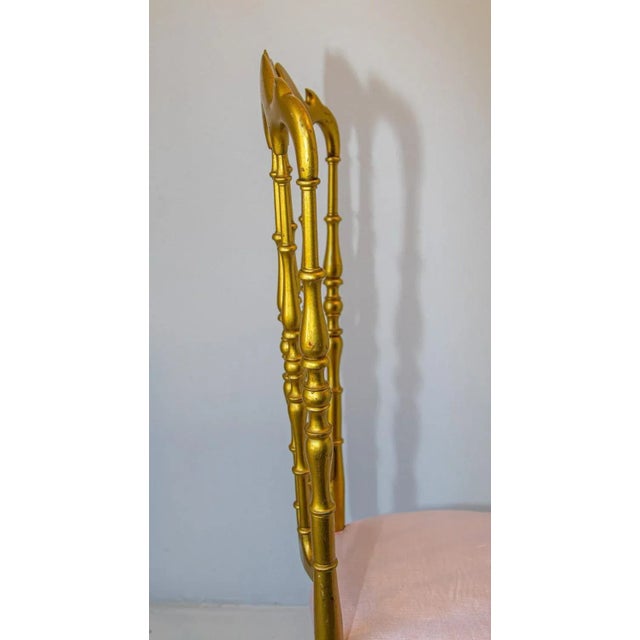 1960s Vintage Gilt Wood Chiavari Side Chair For Sale - Image 10 of 13