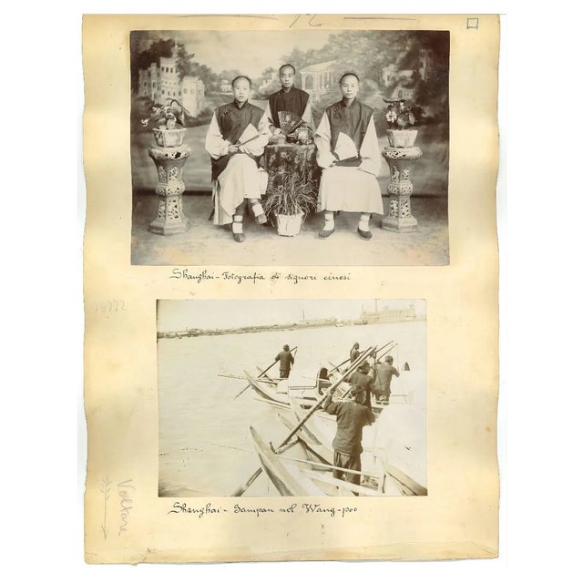 Unknown, Ancient Views of Chinese Customs, Original Albumen Print, 1890s For Sale