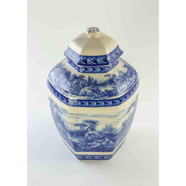 Ceramic Blue Decorative Vase, Early 20th Century For Sale - Image 4 of 6