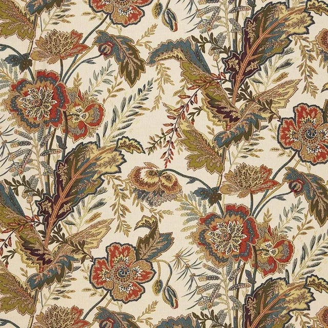 Based on a 19th-century French Indienne print and reinterpreted on a fine Linen ground. The allover floral motifs are...