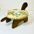 1970s Vintage Arts & Crafts Coastal Folk Art Needlepoint Cushion & Pine Turtle Footstool. For Sale - Image 13 of 16