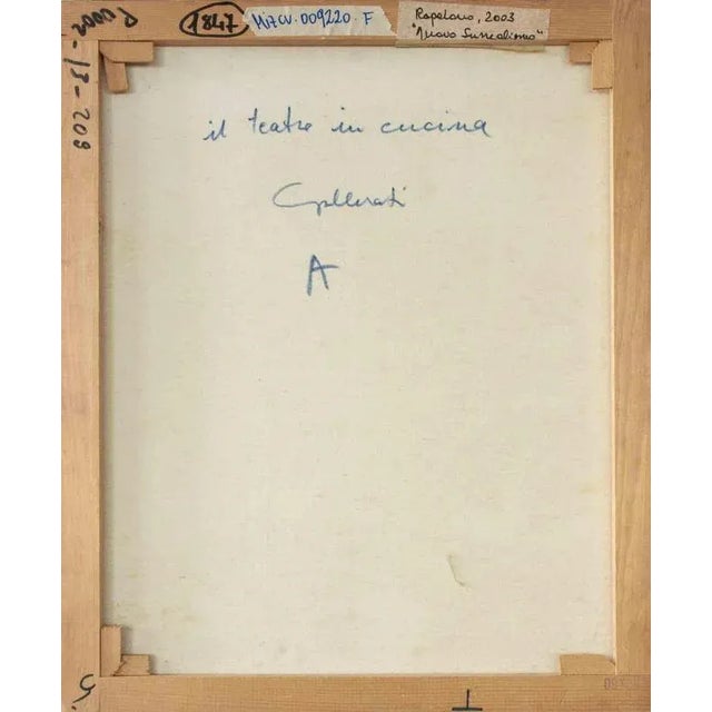 Alberto Gallerati, Theater in the Kitchen, Oil on Canvas, 1970s For Sale - Image 4 of 5