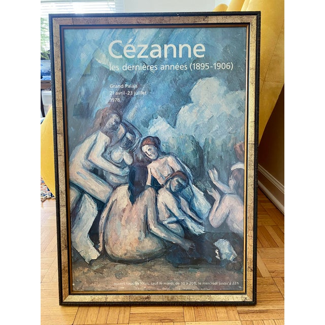Blue 1970s French Original Cézanne Exhibition Poster, Framed For Sale - Image 8 of 8