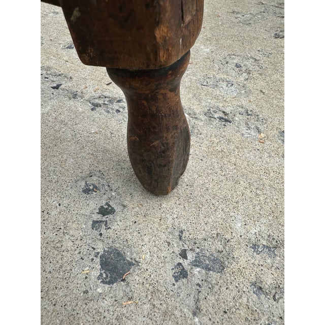 Hand Crafted Rustic Wooden Antique Benches -a Pair For Sale - Image 14 of 14