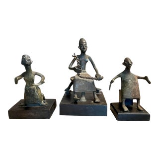 African Asen Bronze Figures- a Set of 3 For Sale