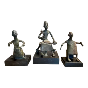 African Asen Bronze Figures- a Set of 3