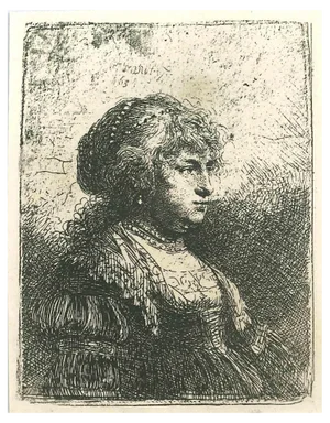 Charles Amand Durand after Rembrandt, Saskia with the Pearl, Engraving, Late 19th Century