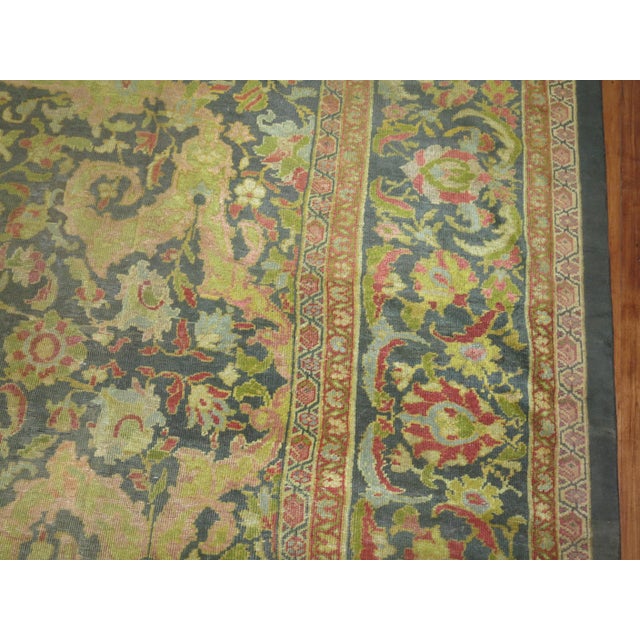 Green 19th Century Sultanabad Carpet Attributed to Ziegler and Co - 12'2" x 14'9" For Sale - Image 10 of 18