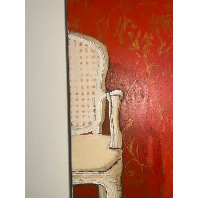 2000 - 2009 Pared Roja, Oil on Canvas, Marco Antonio Cisneros (Signed) For Sale - Image 5 of 6