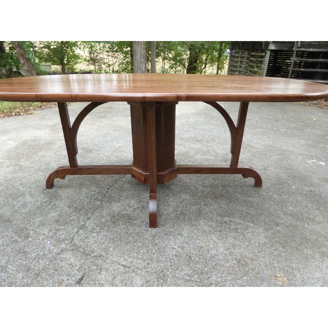 Solid Appalachian Walnut. Premium rich grade. Thick top and base components. Oval seats 8+ w/h ease. Flawless commercial...