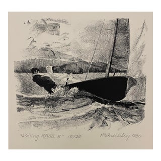 1980 Harry Buckley Sailing Lithograph For Sale