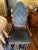 Traditional Late 19th Century Edwardian Walnut Upholstered Blue Button-Back Dining Chairs, Set of 6 For Sale - Image 3 of 9