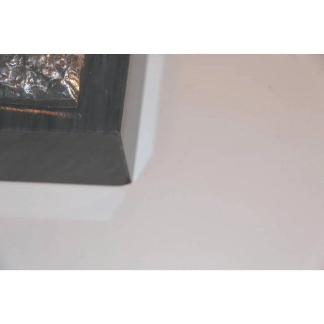 Silver Abstract Cast Metal Bust on Marble Base For Sale - Image 8 of 9