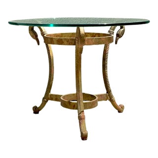 Vintage Gilt Gipped Swan Drinks Table For Sale