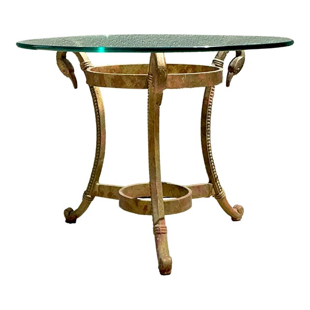 Vintage Gilt Gipped Swan Drinks Table For Sale