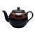 Vintage Globe Pottery Brown Striped Teapot Made in England For Sale