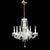 Mid-Century Modern Vintage Crystal, Glass & Brass 6-Light Chandelier C1940 For Sale - Image 3 of 10