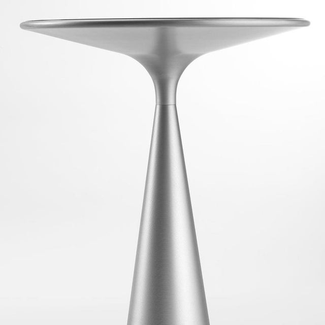 Contemporary Cono Deep Silver Metal Side Table by Lorenza Bozzoli For Sale - Image 3 of 5