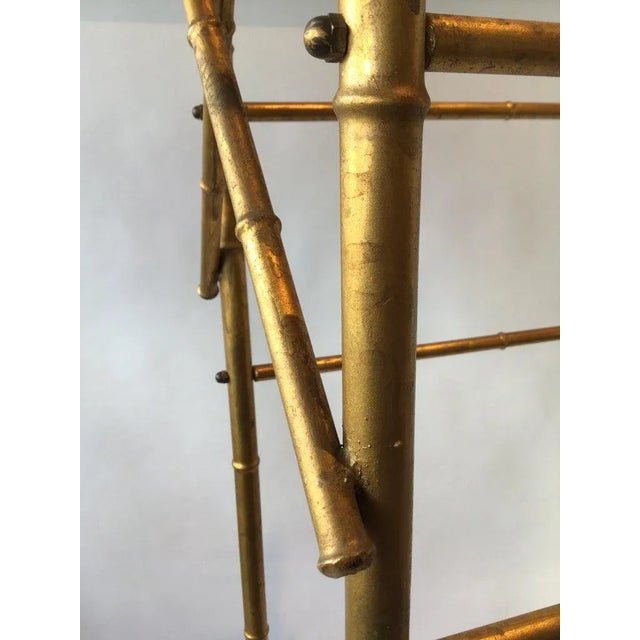 Faux Bamboo Gilt Metal Etagere For Sale - Image 9 of 10