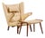 Hans Wegner for Ap Stolen Ap19 Mid Century Papa Bear Chair and Ottoman For Sale