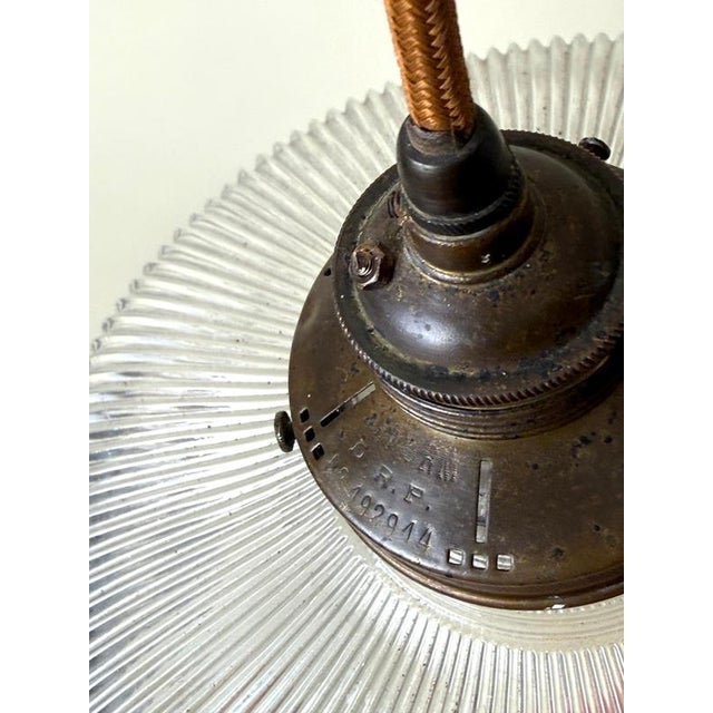 Art Nouveau Prismatic Glass Pendant Light from Holophane, Germany, 1910 For Sale - Image 10 of 17