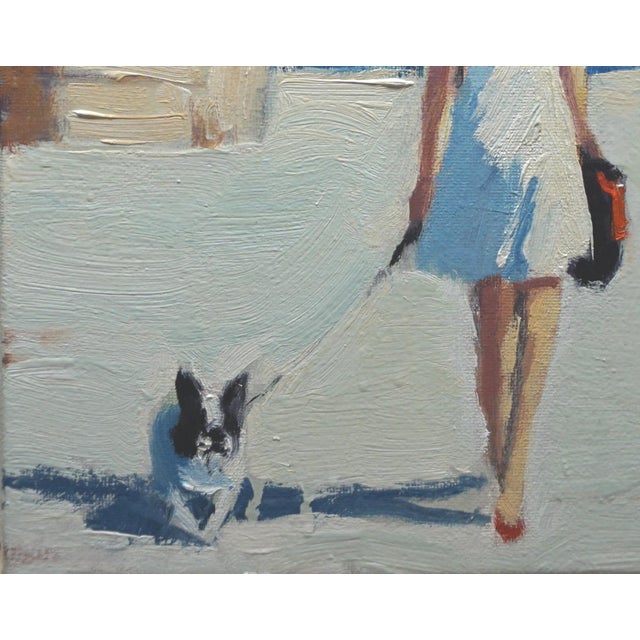 Impressionist Original Oil Painting, Dog Walking For Sale - Image 3 of 5