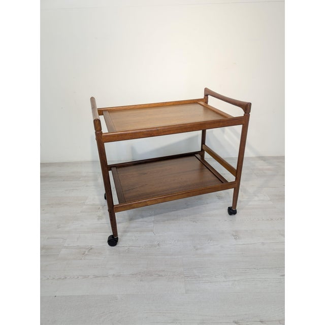 1960s Vintage Danish Teak Bar Cart from Dyrlund, 1960s For Sale - Image 5 of 16