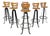 Vintage Brutalist Bar Stools, 1970s, Set of 6 For Sale