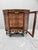 French Antique French Louis Style Curved Glass Marble Top Vitrine Display Cabinet For Sale - Image 3 of 9