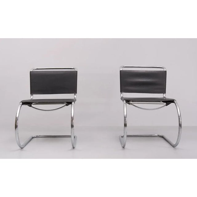 Ludwig Mies van der Rohe Set of Mr10 Cantilever Chairs by Ludwig Mies Van Der Rohe, 1960 For Sale - Image 4 of 8