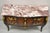 French Late 20th Century French Louis XV Style Marble Top Marquetry Inlay & Bronze Bombe Commode Dresser For Sale - Image 3 of 12