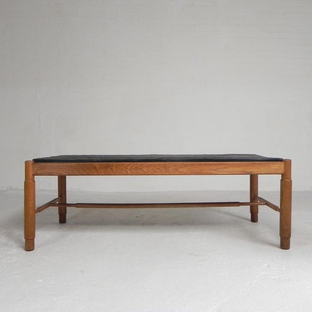 Vintage Oak Coffee Table with Slate Top in Oak Frame, 1960s For Sale - Image 4 of 18