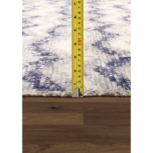 2020s Pasargad Home Moroccan Blue Wool Area Rug- 4'11" X 7'10" For Sale - Image 5 of 6