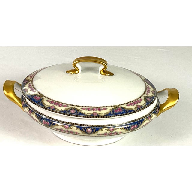 Art Nouveau Antique Limoges Elite-Porcelain Covered Serving Bowl For Sale - Image 3 of 9