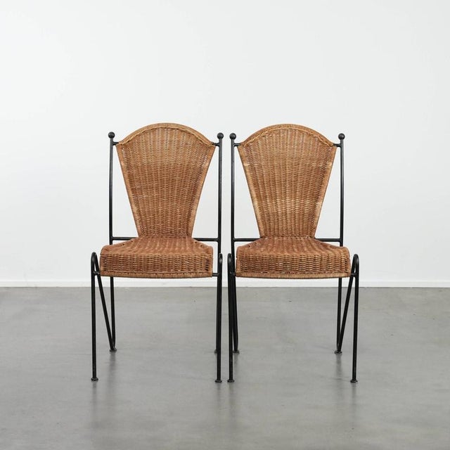 Vintage Dining Chairs with Cast Iron Frame from Frederick Weinberg, Set of 2 For Sale - Image 14 of 14